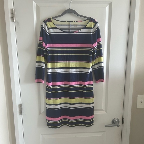 Lilly Pulitzer Marlowe Dress Blue Pink Sun Stripe Size M - Picture 2 of 11